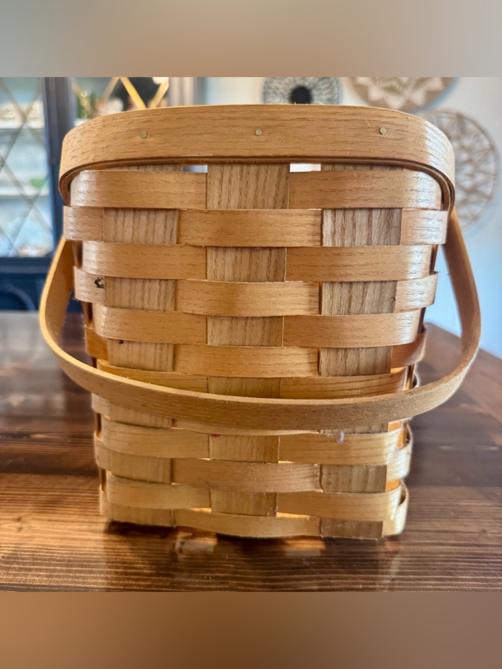 Vintage Peterboro Basket Co. Large Handled Slanted Vegetable Basket - Picture 3 of 9